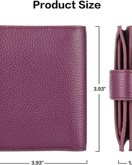 Lavemi Small Compact Women Wallet RFID Blocking Genuine Leather Bifold Purse with ID Windows