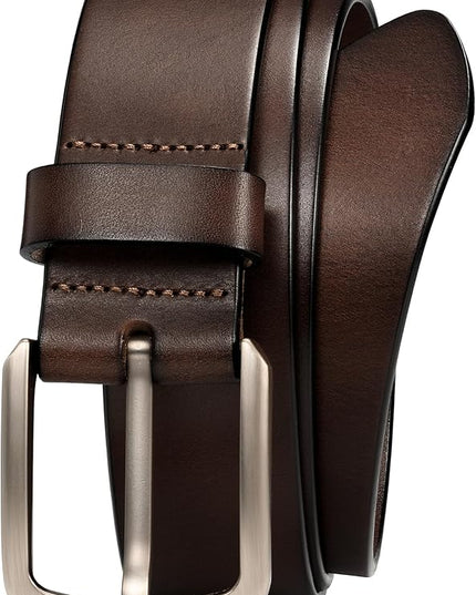 WOLFANT 1.5" Top Full Grain Leather Belt for Men in Gift Box,100% Italian Real Solid Leather