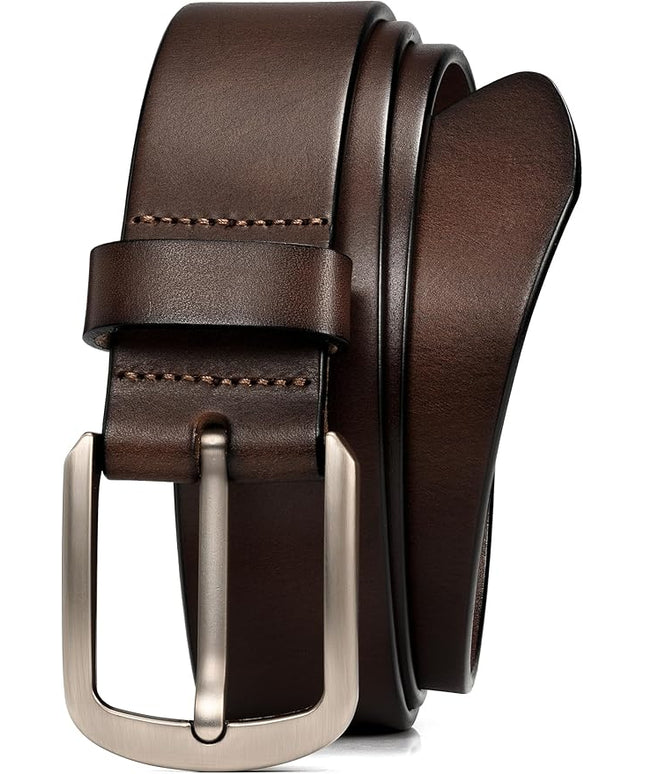 WOLFANT 1.5" Top Full Grain Leather Belt for Men in Gift Box,100% Italian Real Solid Leather