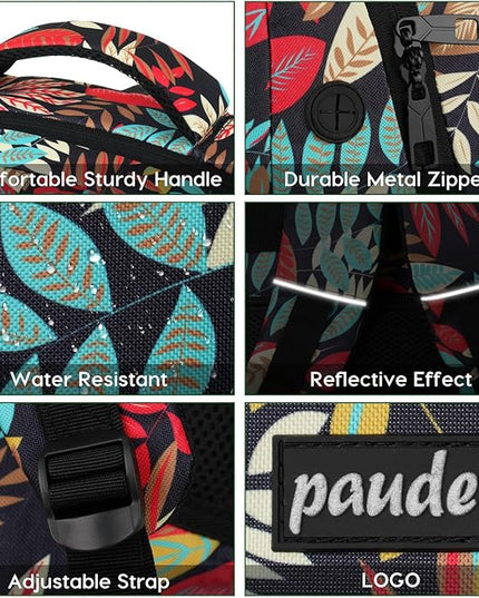 Paude Backpack Leaf Printing,Casual Backpack Bookbag Laptop Backpack with USB for College School Students Work Office Business