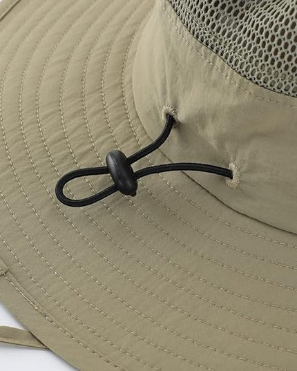 Home Prefer UPF50+ Mens Sun Hat Wide Brim Fishing Hat Womens UV Protection Cap Breathable Mesh Safari Gardening Bucket Hat