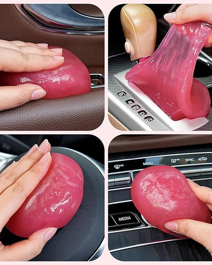 Car Cleaning Gel Car Cleaning Putty Car Putty Car Interior Cleaner Car Slime Car Detailing Kit Car Accessories Gifts for Men Women Stocking Stuffers Pink