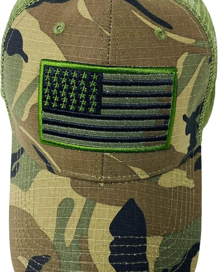 Roytrense Embroidered American Flag Unisex Baseball Cap (100% Cotton)