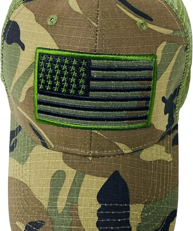 Roytrense Embroidered American Flag Unisex Baseball Cap (100% Cotton)