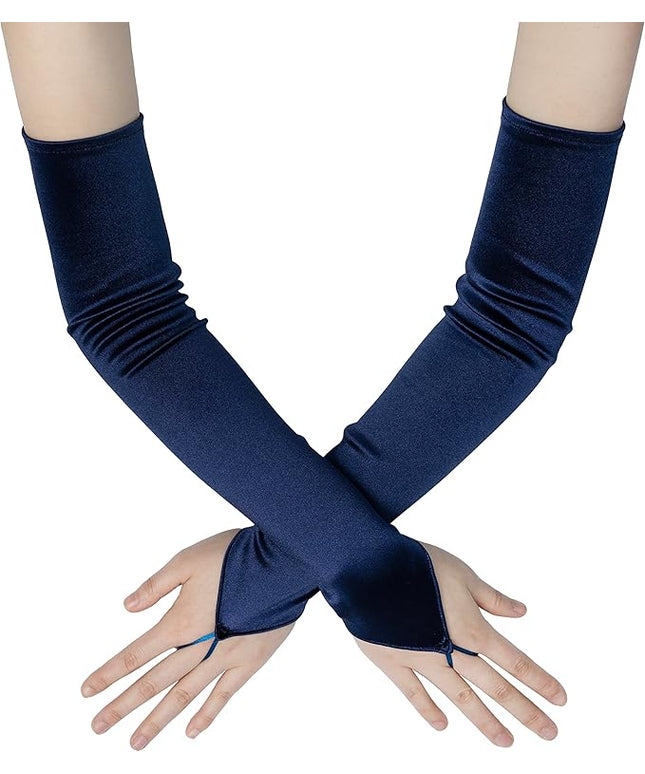 BABEYOND Long Opera Party 20s Satin Gloves Stretchy Adult Size Elbow Length