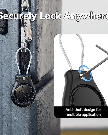 DDJ IPX8 Waterproof for Air Tag Lock Case with Wire Cable, Airtag Keychain Holder [2 Pack], Ultra Durable Anti-Lost Protective Case for Apple Airtags with Keyring for Luggage, Key, Backpack, Pet