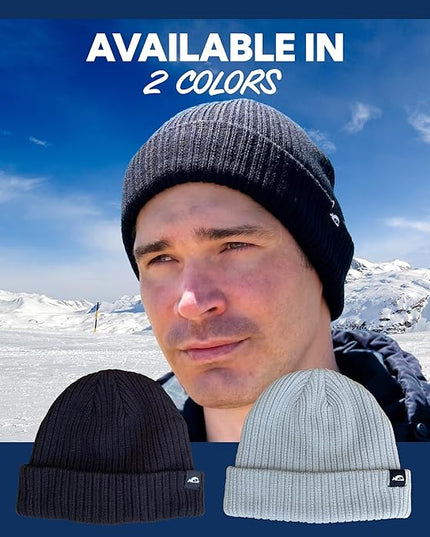 SUN NINJA Ski Beanie for Men & Women – Ultra Soft, Lightweight, Warm Ribbed Knit Winter Hats for Cold Weather & Outdoor Use
