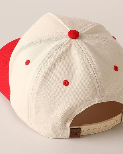 MIRMARU Two-Tone Vintage Canvas Trucker Hats for Men & Women, Adjustable Size Baseball Caps with Trendy Embroidered Design