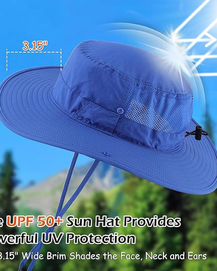 Connectyle Men's Sun Hat UPF 50+ Wide Brim Bucket Hats for Fishing Hiking Gardening Adjustable Boonie Hat Outdoor Safari Hats