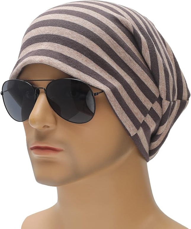 ZLYC Cotton Thin Slouchy Beanie Hat for Men Women Fashion Soft Stretch Knit Skull Cap