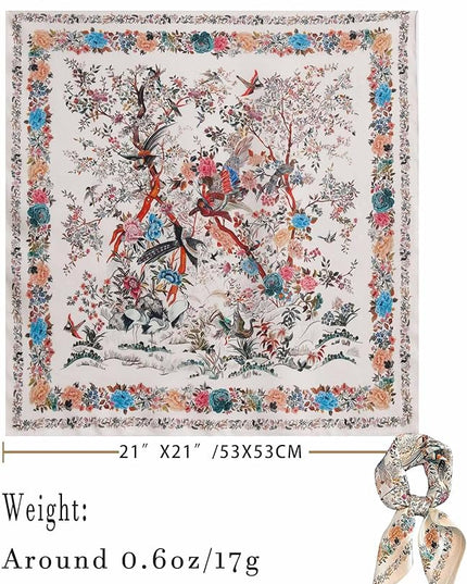 100% Mulberry Silk Scarf for Women Hair Lightweight Square Neckerchief Wrap For Head Scarves 21"