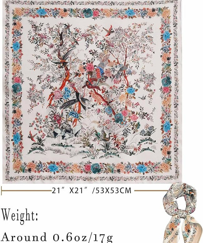 100% Mulberry Silk Scarf for Women Hair Lightweight Square Neckerchief Wrap For Head Scarves 21"