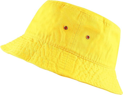 The Hat Depot Bucket Hat - Unisex 100% Cotton & Denim UPF 50 Packable Summer Travel Beach Sun Hat