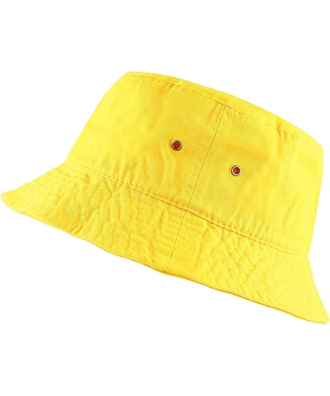 The Hat Depot Bucket Hat - Unisex 100% Cotton & Denim UPF 50 Packable Summer Travel Beach Sun Hat