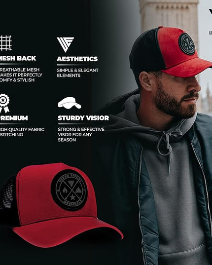 Urban Effort Mesh Back Cap - for Men and Women Baseball Hat 5-Panel Trucker Hat - Great Snapback Closure for Hunting & Hiking