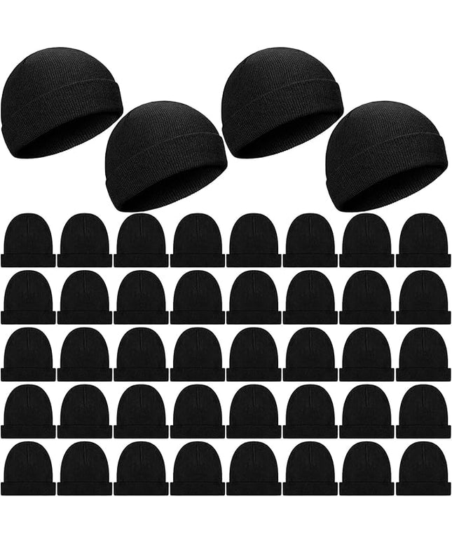 Tarpop 96 Pack Beanies Unisex Bulk for Men Women, Winter Beanie Hats Packs Knit Hat Warm Skull Cap Homeless