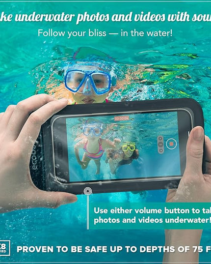 Eco Sun Waterproof Phone Pouch (2-Pack) — Designed in Hawaii — Case Fits All iPhones (incl. 16 Pro Max), Samsung Galaxy S24 Ultra & More