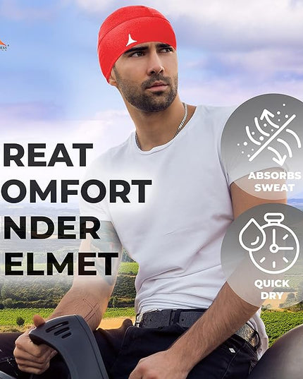 Helmet Liner Sweat Wicking Skull Cap Beanie. Ultimate Performance Moisture Wicking. Fits Under Helmets