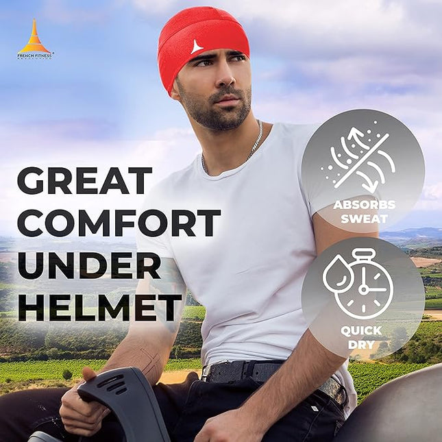 Helmet Liner Sweat Wicking Skull Cap Beanie. Ultimate Performance Moisture Wicking. Fits Under Helmets