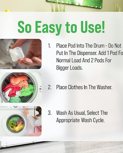Rockin' Green Laundry Detergent Pods, Plant-based, All Natural, Vegan & Biodegradable Odor Fighter, Safe for Sensitive Skin (Unscented, Active Wear 40 Pods)