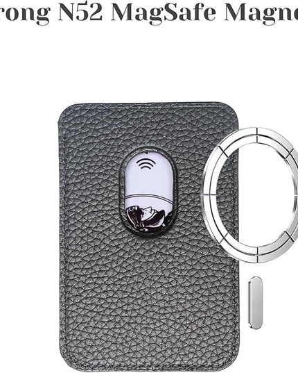 BLACKBROOK Leather Wallet for MagSafe, Duke Slim Full Grain Leather Card Holder, Holds up to 3 Cards, RFID Protection & Easy Access
