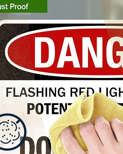 Danger Flashing Red Light Indicates Potential Hazardous Atmosphere Do Not Enter Sign, 10x7 Inches, 4 Mil Vinyl Decal Stickers Weather Resistant, Made in USA by My Sign Center