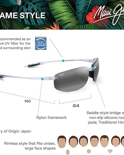 Maui Jim Polarized Men's and Women's Hookipa Rectangular Sunglasses