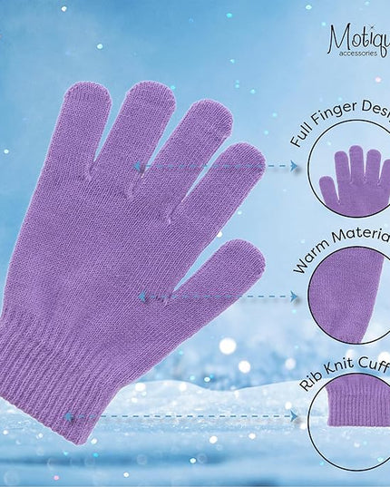 Motique Accessories Ladies Gloves Magic Knit Gloves for Women Solid Colors