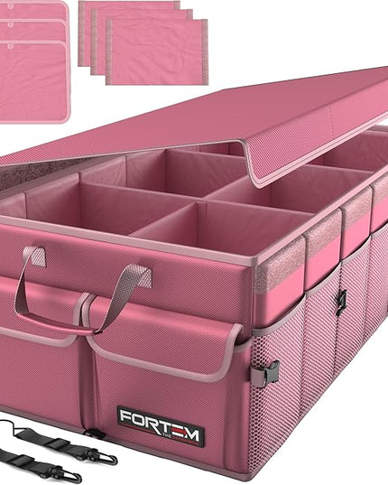 FORTEM Trunk Organizer For SUV Car Trunk Organizer, Foldable Storage, Car Accessories for Women Men, Collapsible Bag, Perfect Christmas Gifts, 600D Oxford, Non Slip Bottom, Straps, Soft Cover (85L)