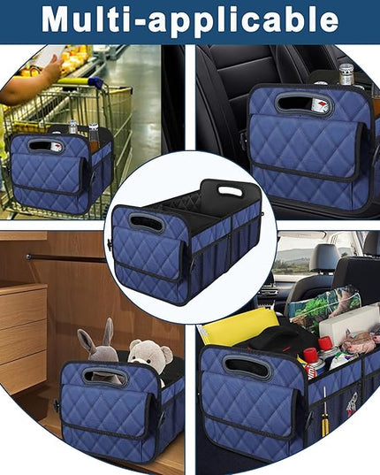 Deosk Car Trunk Organizer for SUV, Car Organizers and Storage with 6 Pocket, Car Accessories for Women/Men 70L Waterproof Polyester Trunk Organizer(Large, Navy Blue)