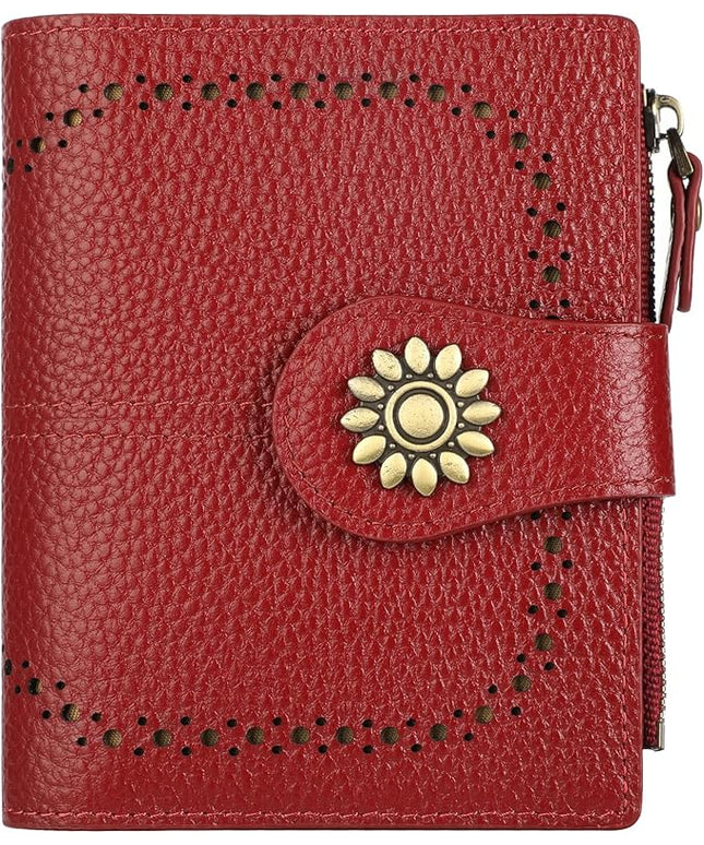 Lavemi Womens Leather Wallet Small Compact RFID Blocking Credit Card Case Purse with Zipper Pocket | Small, Compact, RFID Blocking, Zipper Pocket, Small, Compact