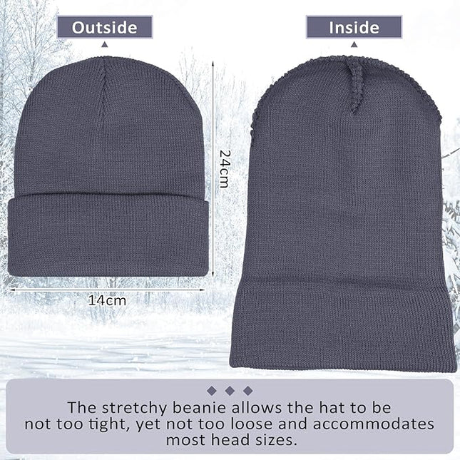 SATINIOR 50 Pack Winter Hats Bulk Beanies Unisex Knit Skull Caps Warm Stocking Hat for Adults Homeless