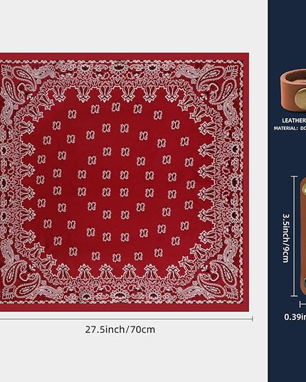27.5 Inches Square Silk Feeling Neck Scarf for Men Necktie Silk Bandanas Pocket Square Cowboy Scarves