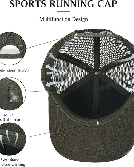 kozinu Unisex Trucker Hats Blank Mesh Snapback Hats Sport Plain Baseball Caps Adjustable Fitted Hat