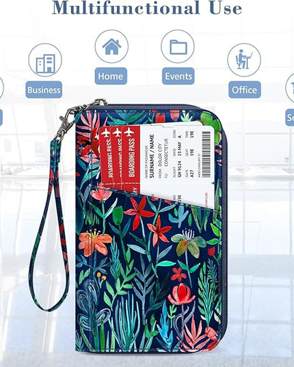 Fintie Family Passport Holder Wallet, RFID Blocking Travel Document Organizer Clutch Bag Credit Cards Case Cover for Women Men