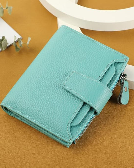Lavemi Small Compact Women Wallet RFID Blocking Genuine Leather Bifold Purse with ID Windows