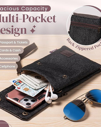 katloo Small Crossbody Cellphone Purse Bag With Shoulder Strap, Travel Pouch Women Passport Phone Holder Wristlet Wallet