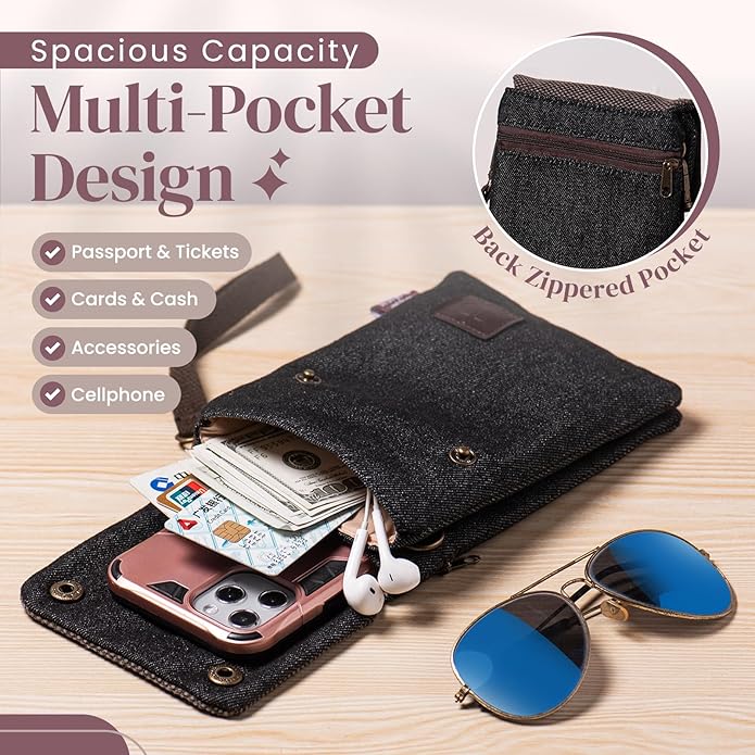 katloo Small Crossbody Cellphone Purse Bag With Shoulder Strap, Travel Pouch Women Passport Phone Holder Wristlet Wallet