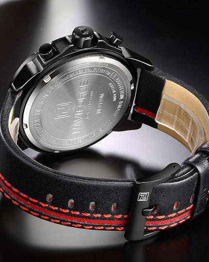 NAVIFORCE Sport Military Watches for Men Waterproof Watch Analog Quartz Leather Band Date Calendar Clock Wristwatch