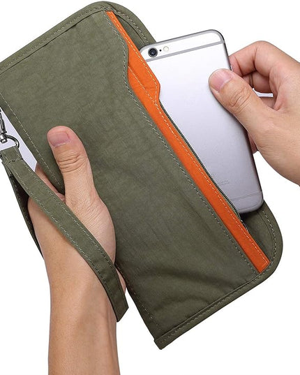 ZOPPEN Passport Holder Family RFID Passport Wallet, Passport Holder Women/Men, Travel Wallet Documents Organizer Zipper Case with Removable Wristlet Strap, Travel Essentials for Flying