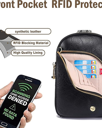 INICAT RFID Blocking Sling Bag Anti Theft Crossbody Bags Women Valentine's Day Gifts Travel Purses Vegan Leather