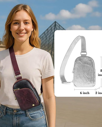 INICAT RFID Blocking Sling Bag Anti Theft Crossbody Bags Women Valentine's Day Gifts Travel Purses Vegan Leather