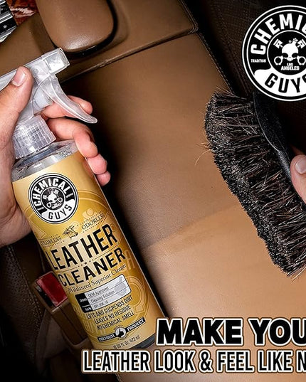 Chemical Guys Complete Leather Cleaner and Conditioner Detailing Kit with Total Interior, for Cars, Home, Office, and More (Works on Natural, Faux Leather and More) 9 Items - HOL412
