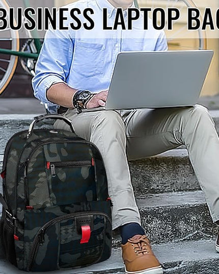 YOREPEK Travel Backpack, Extra Large 50L Laptop Backpacks for Men Women, Water Resistant College Backpack Airline Approved Business Work Bag with USB Charging Port Fits 17 Inch Computers, Camouflage