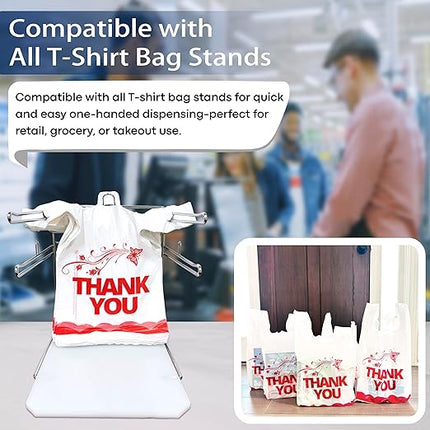 YoYoRain Thank you bags, 500PCS T shirt bags, To Go Bags,Grocery bags, Reusable and Disposable,Perfect for Small Business,Take Out,Retail