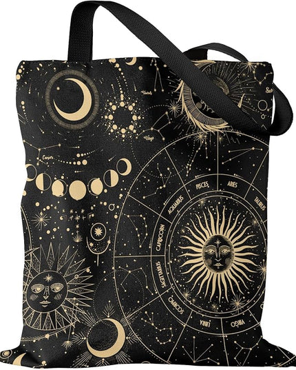 Aesthetic Canvas Tote Bag - Reusable Shoulder Tote Bag for Women Lady Casual Vacation, Shopping, Work, Gym