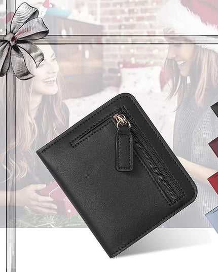 Toughergun Women’s Small Slim Leather Wallet with RFID Protection, Compact Bifold Mini Purse with Clear ID Window