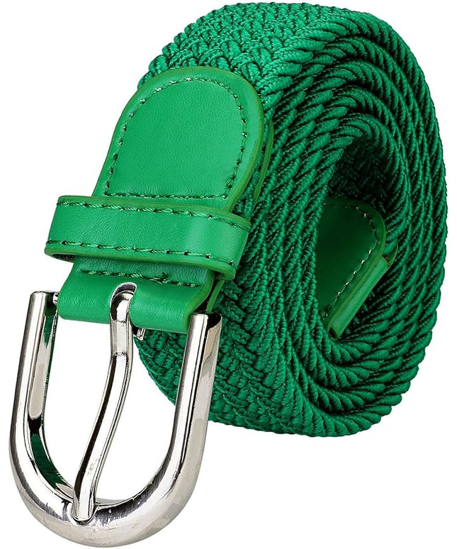 Falari Men Women Multicolored Elastic Stretch Braided Belt Canvas Fabric Woven No Holes Belt