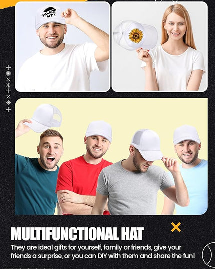 10 Pcs Sublimation Blank Trucker Hats Bulk Mesh Baseball Cap Polyester Mesh Trucker Hat for Men and Women