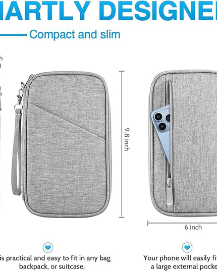 TOPBAG Passport Holder Family, Women Rfid Blocking Passport Wallet, Travel Document Organizer for Premium Wallets, Waterproof Passport Holders Bag for Women & Men Traveling, Credit Cards Case